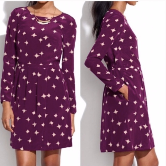 Madewell Dresses & Skirts - Madewell Silk Ink Brush Long Sleeve Dress